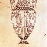 Drawing by John Keats of the Sosibios marble vase, 1819, Wikipedia photo.