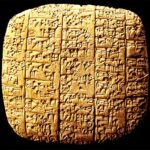 Elba Clay Tablet found in Syria, ca. 2500 B.C. Wikipedia photo.
